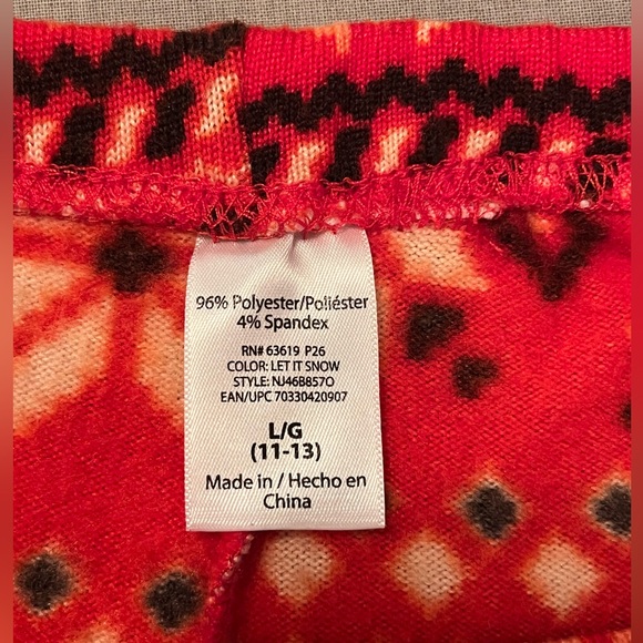 Women’s, Snowflake, Let It Snow, Print, Knit Leggings, Sz. Lrg - Picture 7 of 8